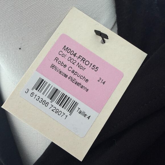 Majestic Filatures Sweatshirt Women 4 Large Black Hooded Deluxe Teeshirt Sweater - Picture 11 of 11